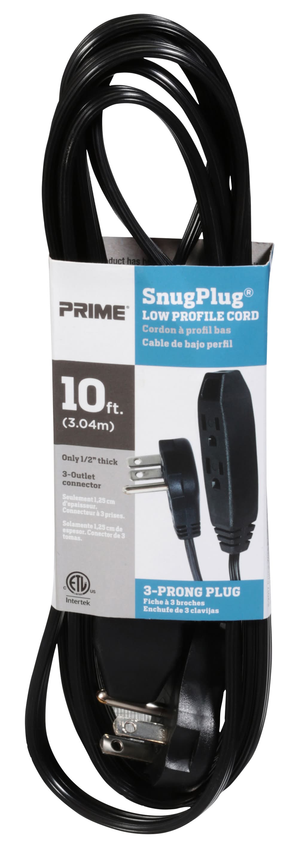 Prime Snugplug 10 Feet Low Profile Cord (0.63 lbs)