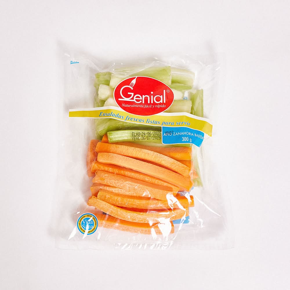 GENIAL · Ensaladas frescas de apio y zanahoria en bastón (300 g)
