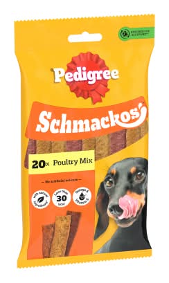 Pedigree Adult, Schmackos Poultry Mix Strips Dog Treats (20 pack)