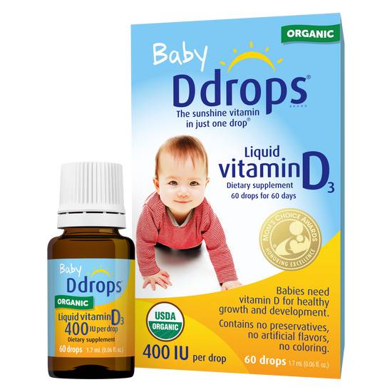 Baby Ddrops Organic Vitamin D3 Drops, 60 drops (0.06 fl. oz.)