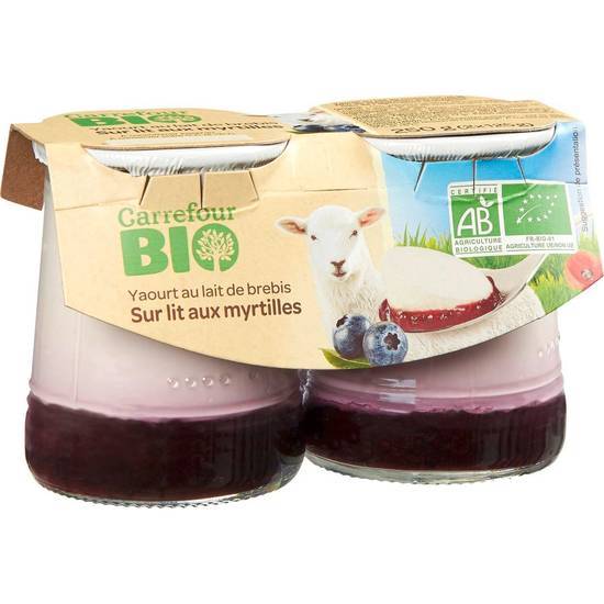 Carrefour Bio - Yaourt de brebis, myrtille (2)