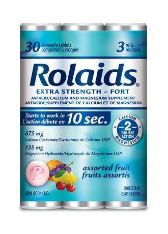 Rolaids Extra Strength Fruit Chewable Tablets (3 x 10 units)
