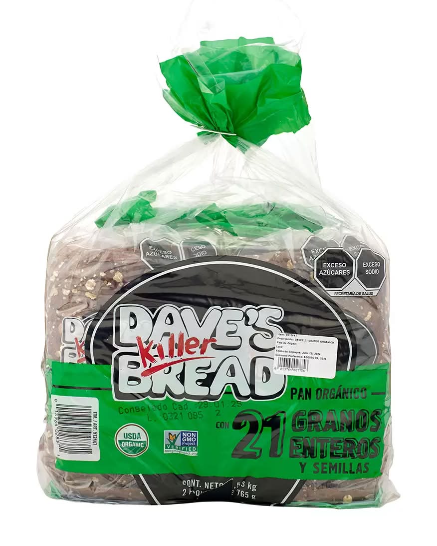 Dave's Killer Bread · Pan orgánico con 21 granos y semillas (2 x 765 g)