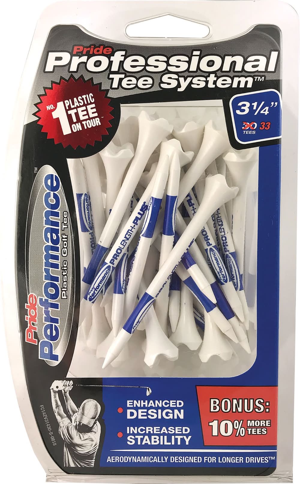 Pride PTS 3.25" Performance Golf Tees - 33 Pack