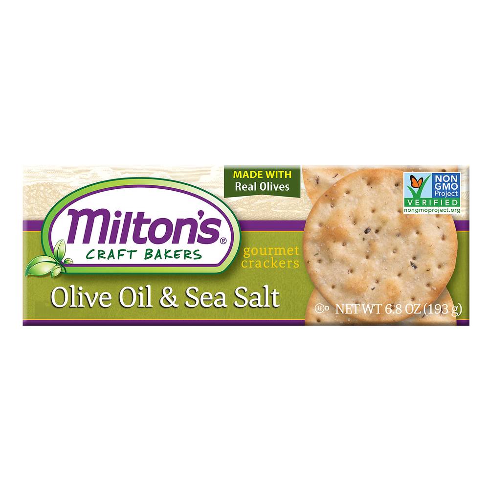 Miltons Craft Baked Crackers, Olive Oil And Sea Salt (6.8 oz)