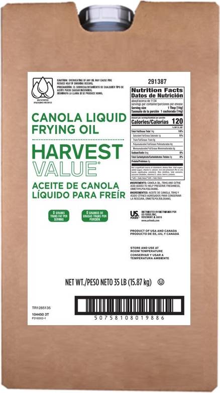 Harvest Value Canola Frying Liquid Oil (35 lbs)