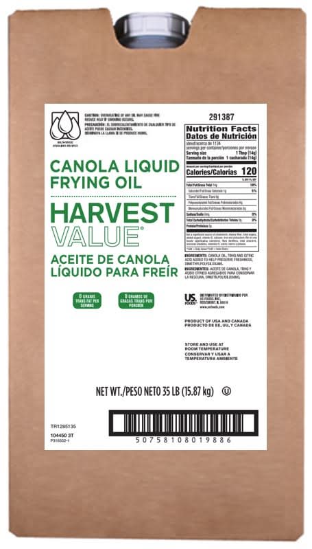 Harvest Value Canola Frying Liquid Oil (35 lbs)