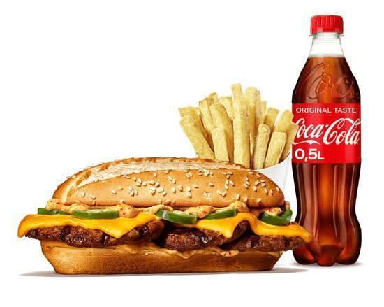 Plant-based X-tra Long Chili Cheese King Menü