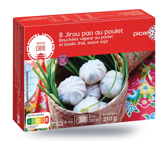 8 jirou pao au poulet, bouchées vapeur au poulet