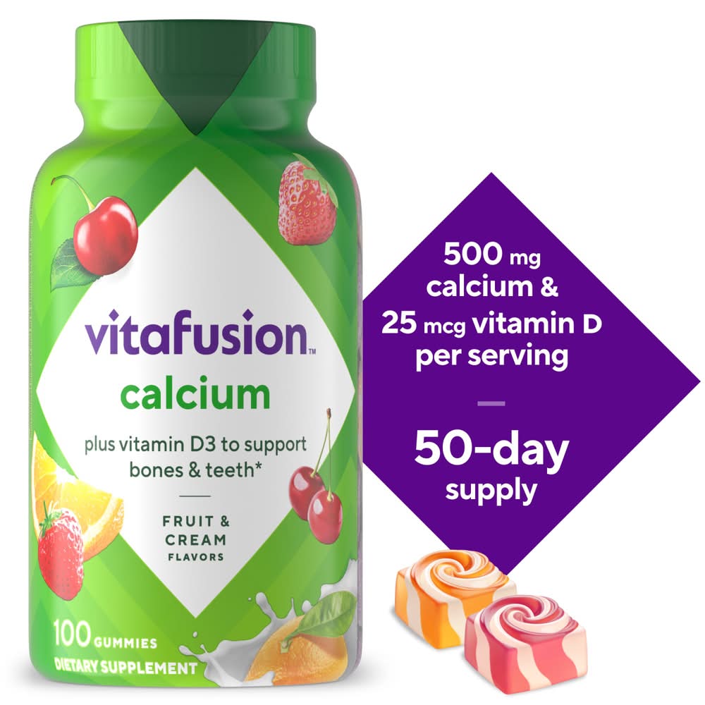 Vitafusion Calcium Fruit Flavors Vitamins Gummies (3.6 oz)