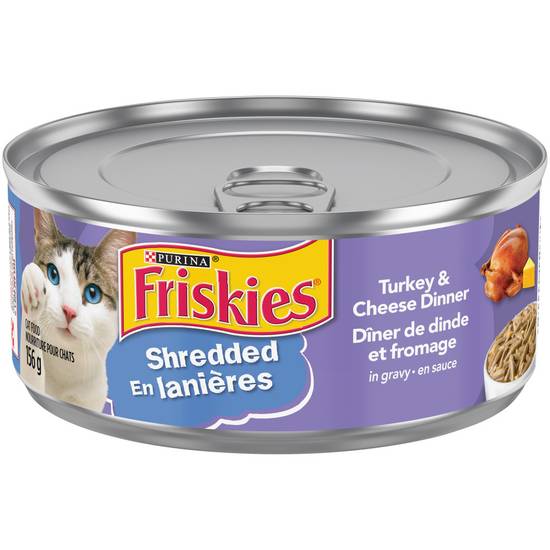 Friskies · Shredded turkey & cheese dinner in gravy cat food - Friskies en Lanieres Dîner de Dinde et Fromage Nourriture pour Chats en Sauce