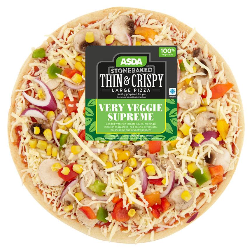 Asda Thin & Crispy 14" Pizza Very Veggie Supreme