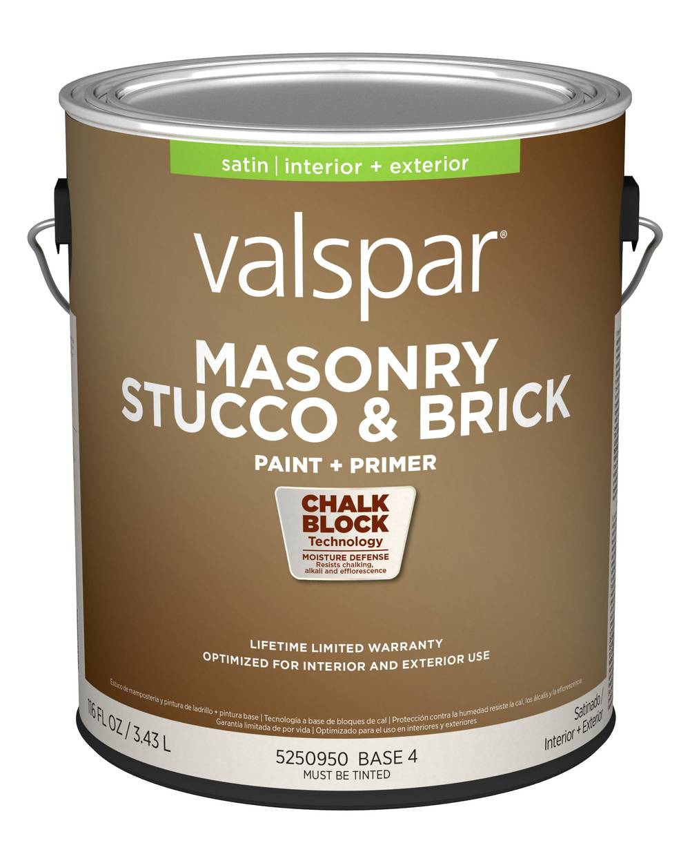 Valspar Masonry Stucco and Brick Satin Multiple Tintable Latex Interior/Exterior Paint + Primer (1-Gallon) | 007.5250950.007