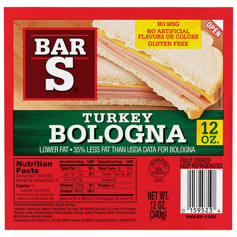 Bar-S Deli-Style Sliced Turkey Bologna