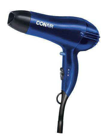 Conair 1875watt Mid-Size Blue Hair Dryer (hang ring - for easy storage)