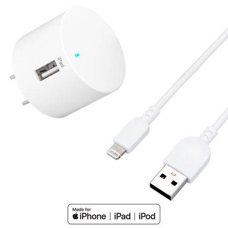 Onn Usb Wall Charging Kit With Lighting To C Cable (2 ct)