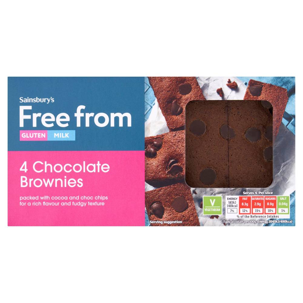 Sainsbury's Deliciously Free From Chocolate Brownies x4