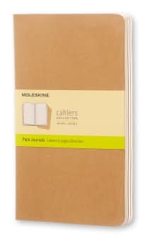 Moleskine Cahier Journals, 5" x 8-1/4", Kraft Brown, Set Of 3 Journals
