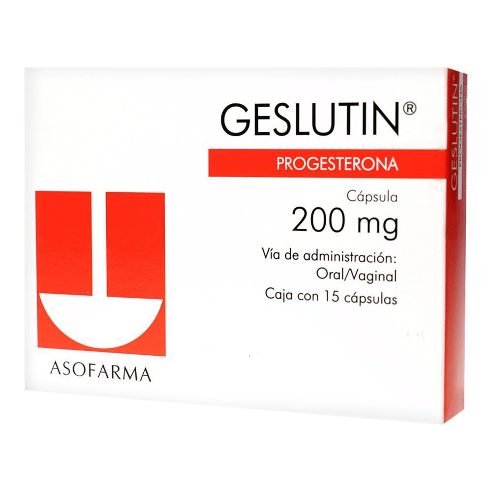 Asofarma · Geslutin progesterona perlas 200 mg (15 un)