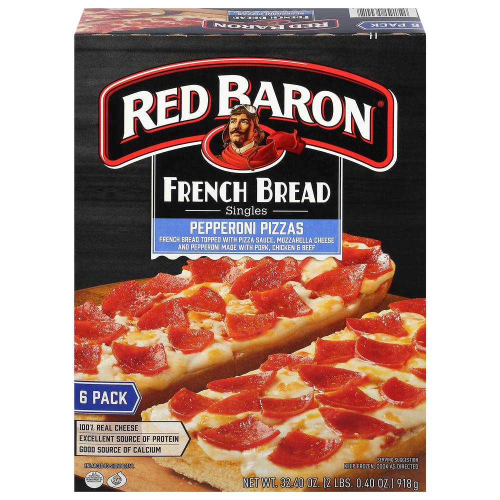 Red Baron Pizza French Bread Singles Pepperoni (2.02 lbs, 6 ct)