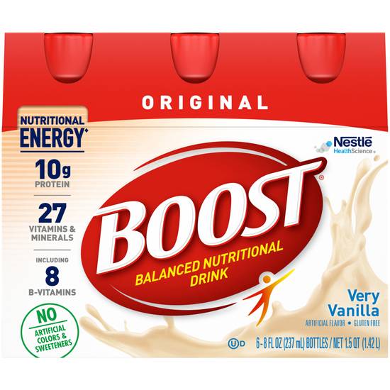 Boost Original Ready-to-Drink Nutritional Drink Very Vanilla (8 oz x 6 ct)