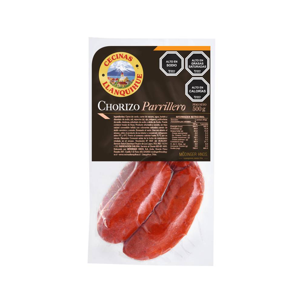 Cecinas llanquihue chorizo parrillero (500 g)