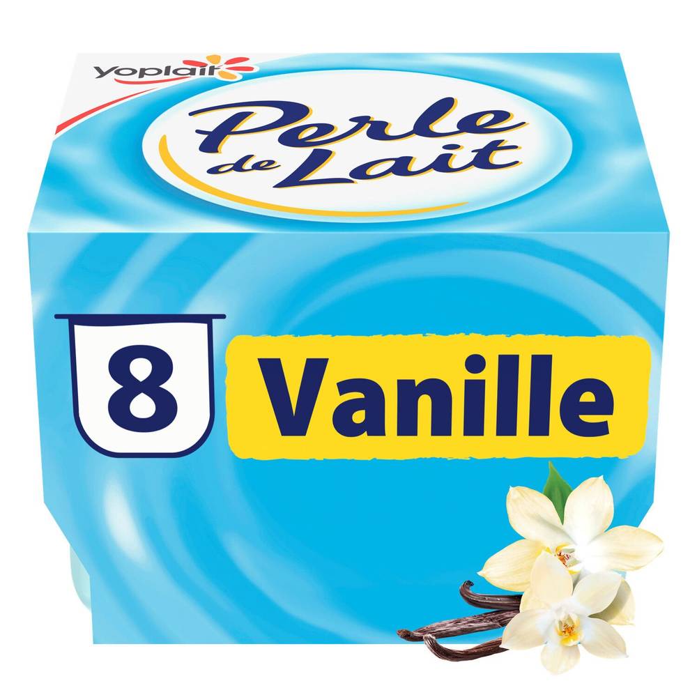 Yaourt brassé vanille PERLE DE LAIT YOPLAIT - les 8 pots de 125g