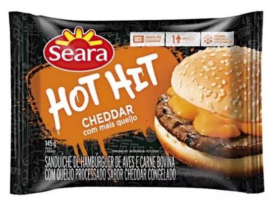 Seara sanduíche de hambúrguer misto hot hit com queijo cheddar (145 g)