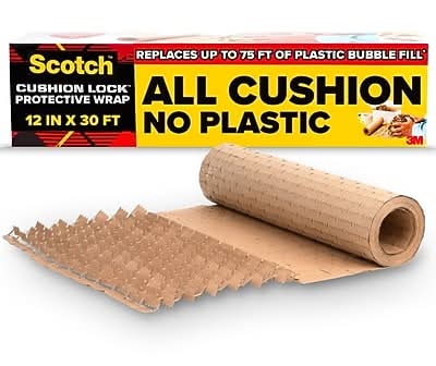 Scotch Cushion Lock Protective Wrap, Tan, 12 x 30' (PCW-1230)