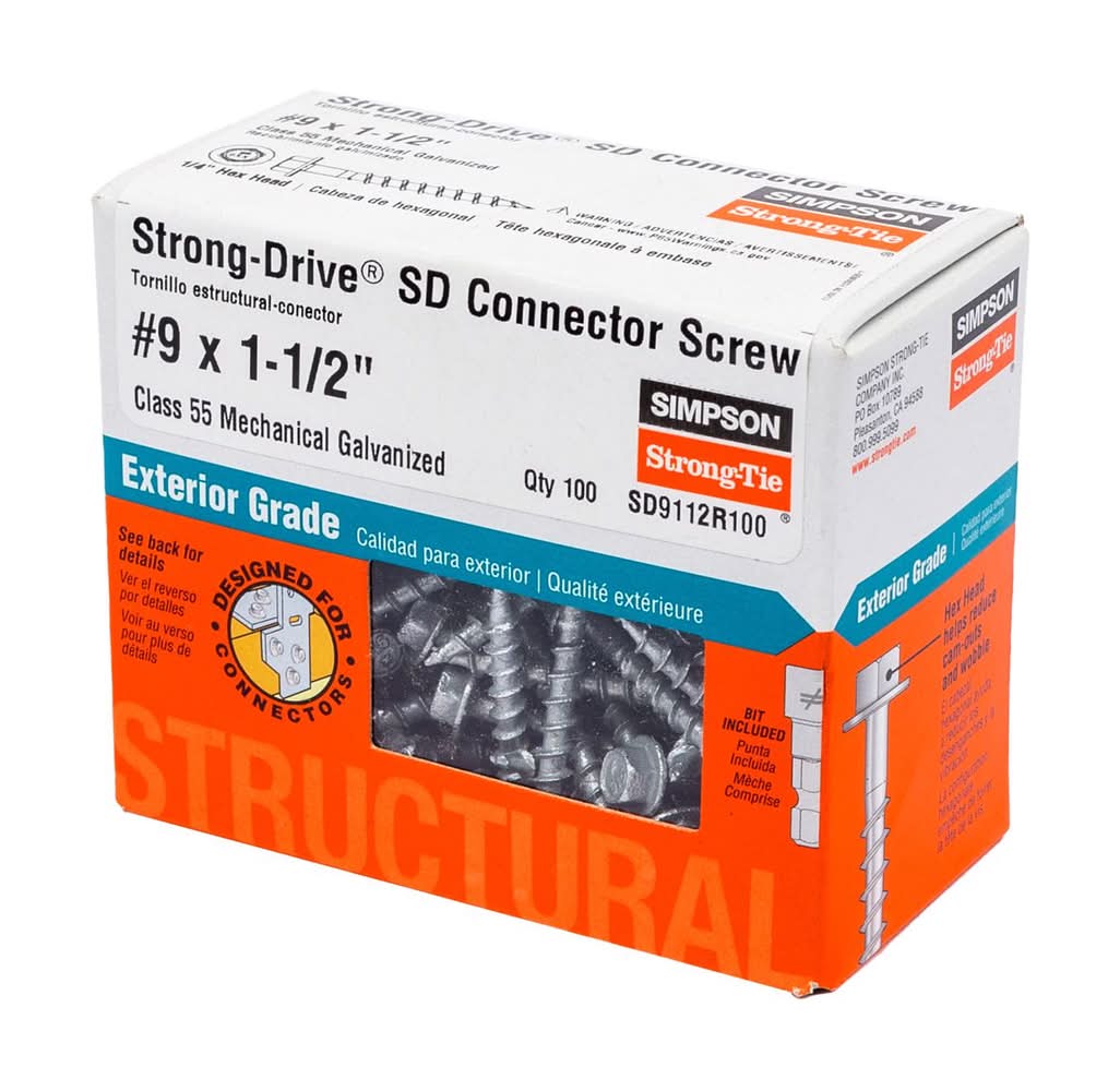 Simpson Strong-Tie Strong-Drive No. 9 Sizes X 1-1/2 In. L Star Hex Head Coarse Structural Screws