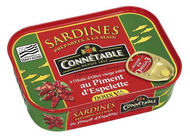 Connétable - Sardines à l'huile d'olive vierge extra et piment d'espelette