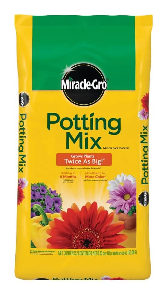 Miracle-Gro Potting Mix 50 Qt. For Container Plants, Flowers, Vegetables, Shrubs, Feeds Up To 6 Months