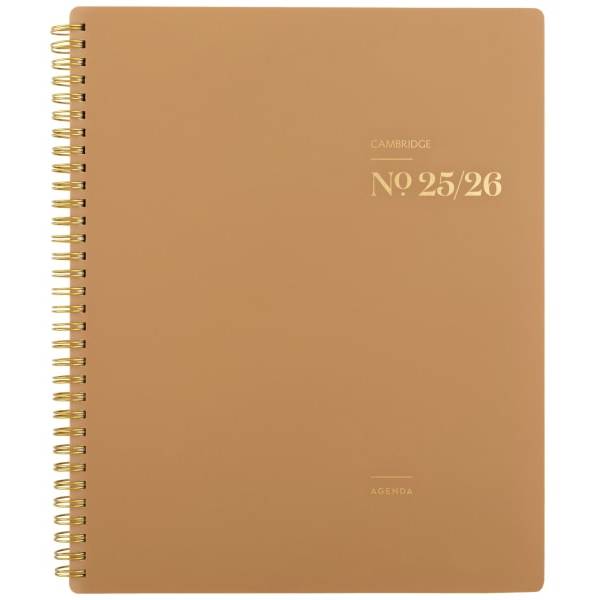 Cambridge® WorkStyle® Focus Academic 2025-2026 Weekly Monthly Planner, Sunbaked Clay, Large, 8 1/2" x 11"