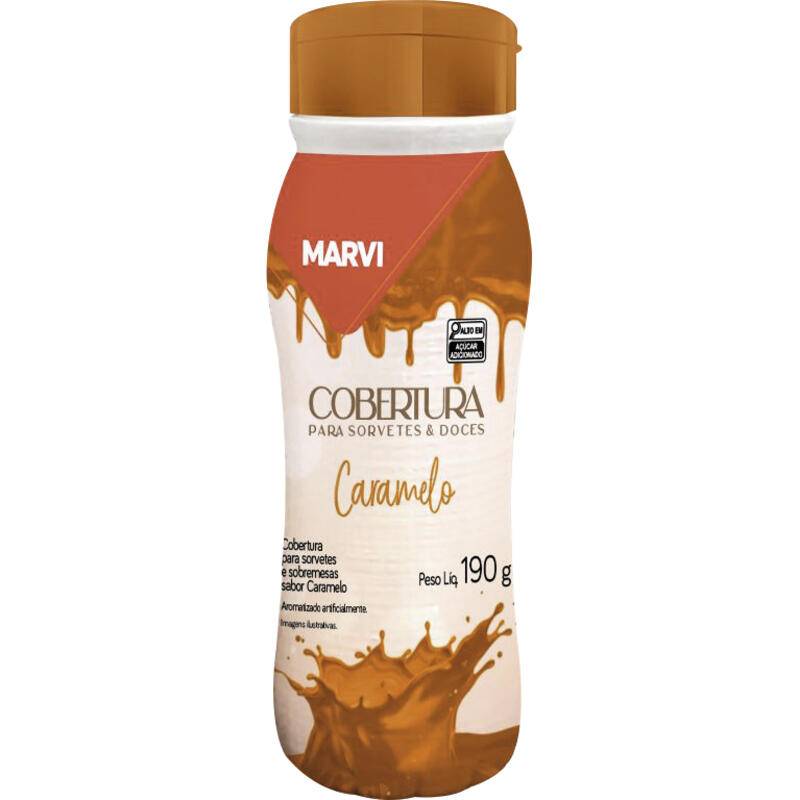 Marvi cobertura para sorvetes e sobremesas sabor caramelo (190 g)