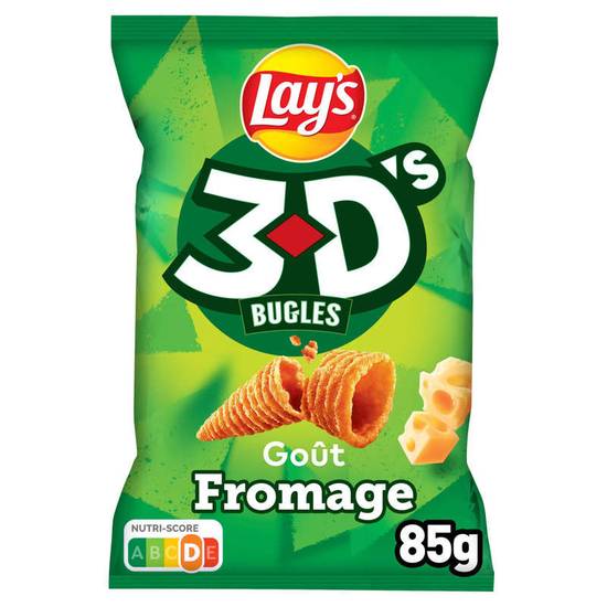 3D's Bugles biscuits apéritifs fromage 85 g