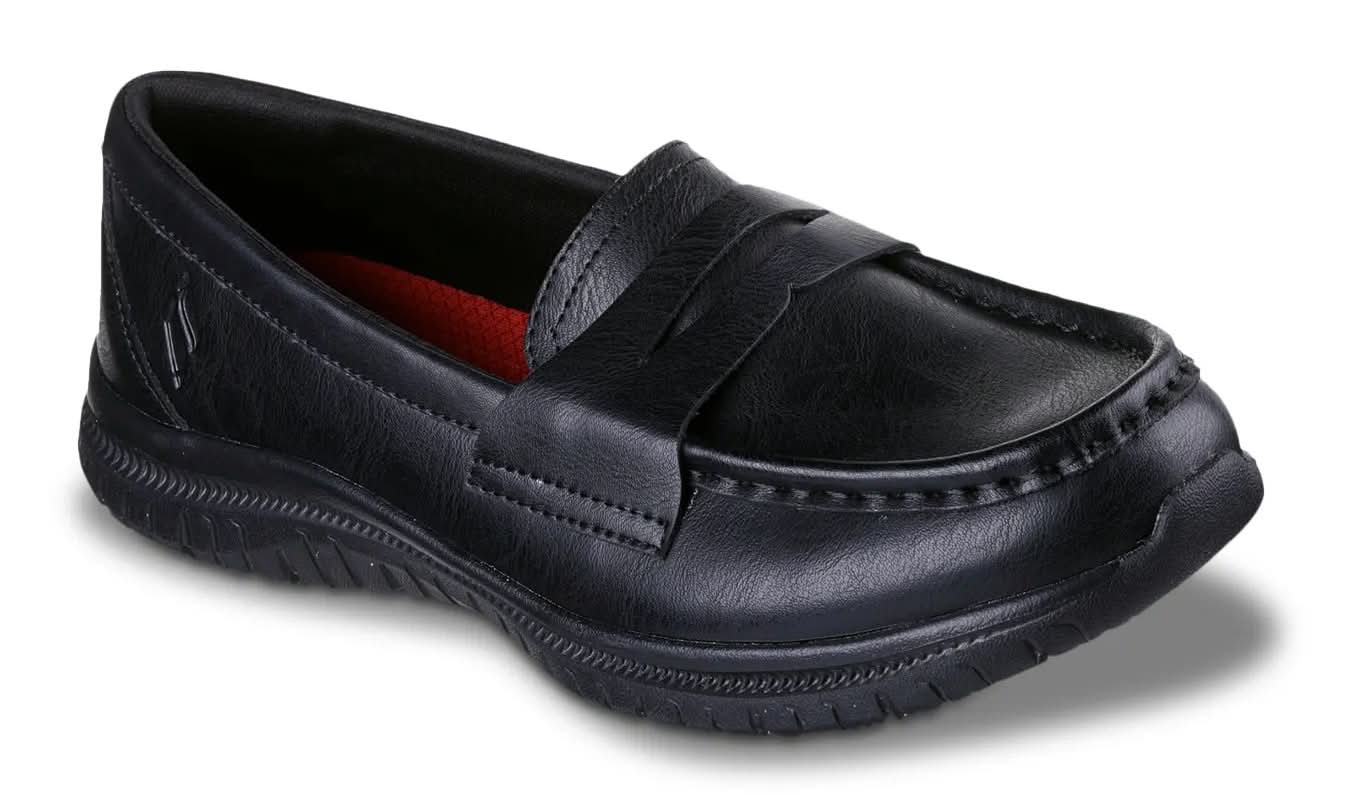 Skechers Work Slip Resistant Memory Foam ‎ Black Leather Loafer Shoes Sz 9.5 EW Skechers Work Slip Resistant Virtue Zharo Loafer Delivery  main image 2