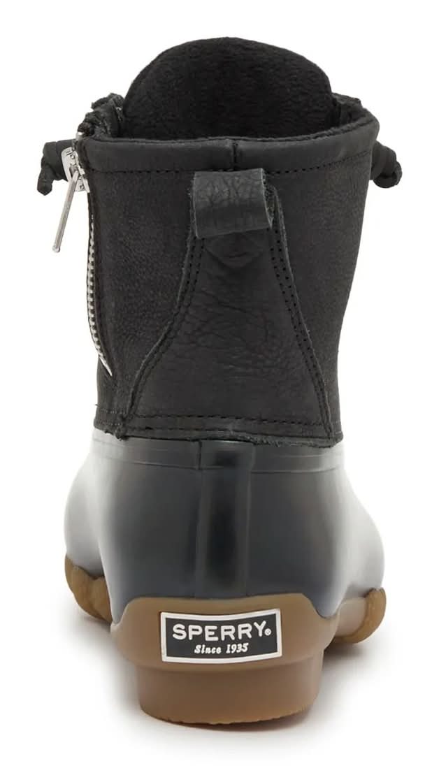 gray and black sperry duck boots