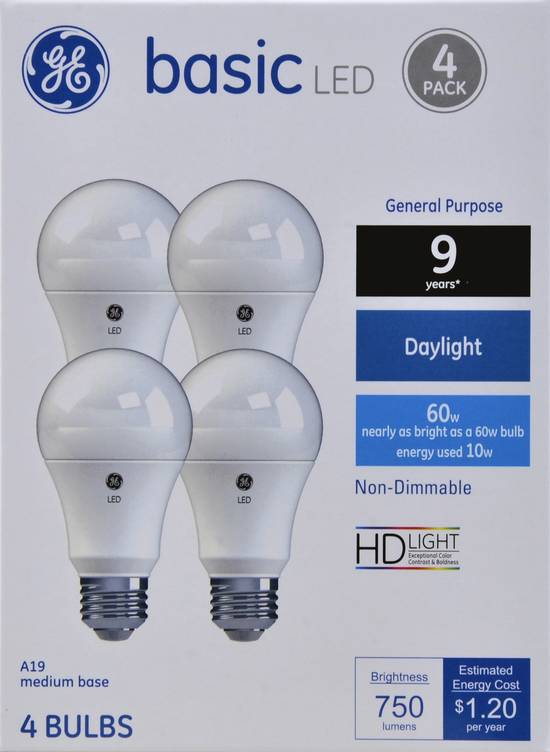 Ge Light Bulbs 60W (4 bulbs)