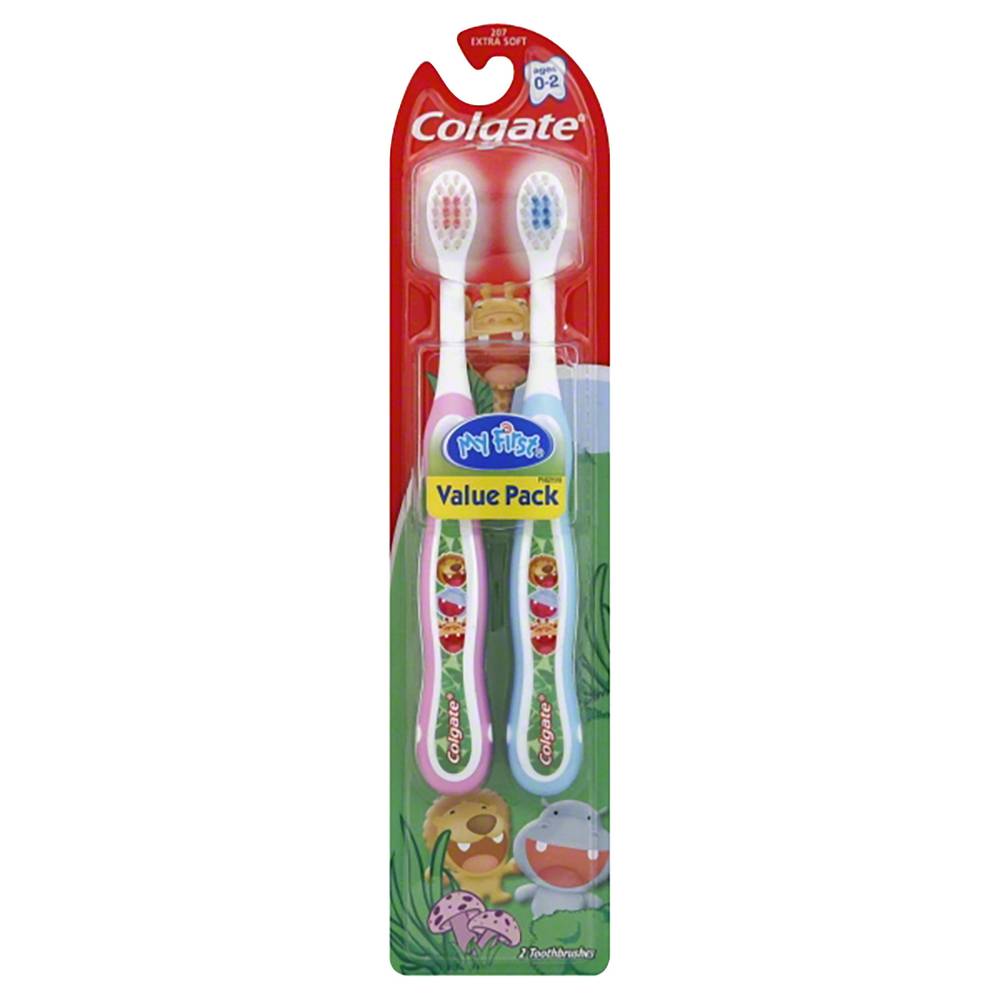 Colgate My First Baby & Toddler Extra Soft Toothbrush, 0-2 Yrs (2 ct)