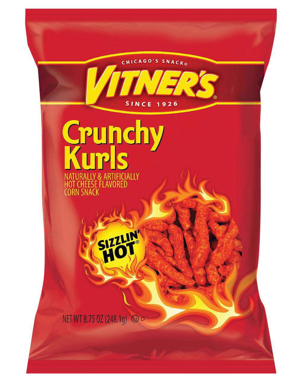 Vitner's Sizzlin' Hot Crunchy Kurls, Hot Cheese (8.75 oz)