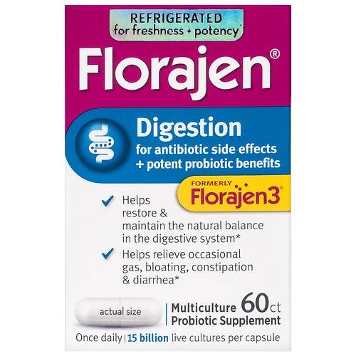 Florajen Digestion Refrigerated Probiotic, 15 Billion CFUs - 60.0 ea