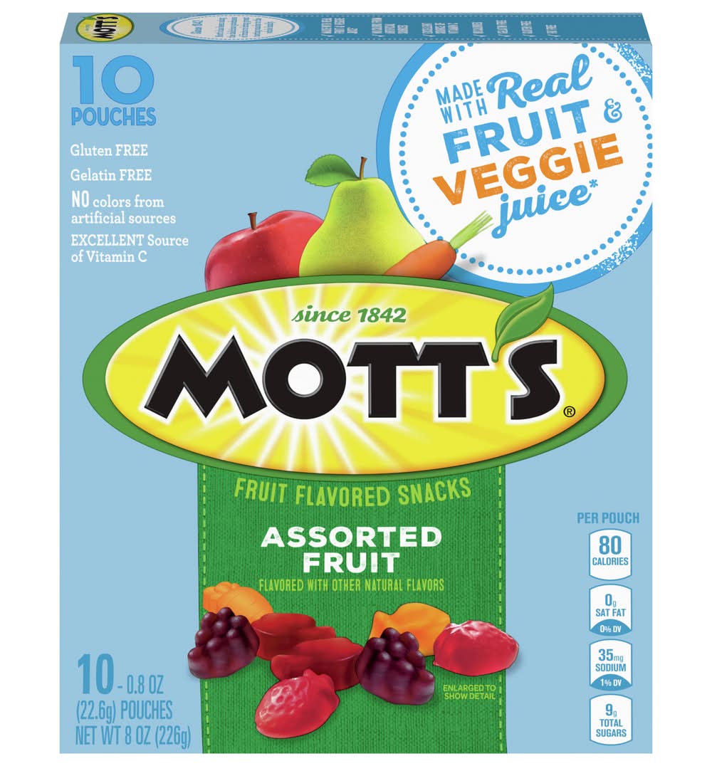 Mott's Fruit Snacks, Assorted (0.8 oz, 10 ct)