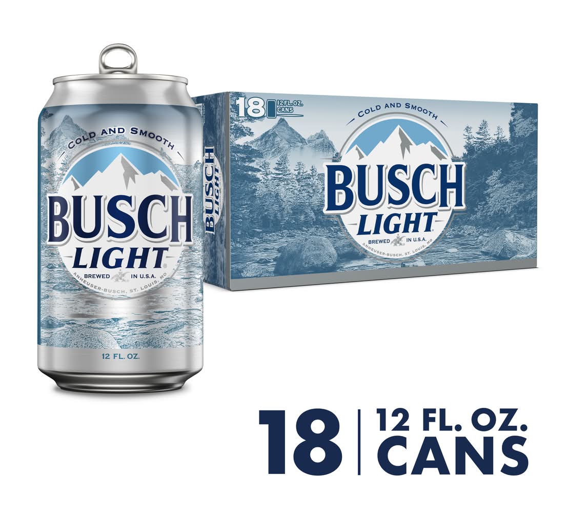 Busch Light Cold & Smooth American Lager Beer (18 x 12 fl oz)
