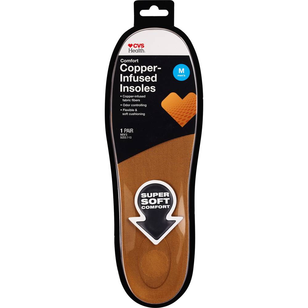 Cvs Health Men's Copper Foam Insoles (7-13)