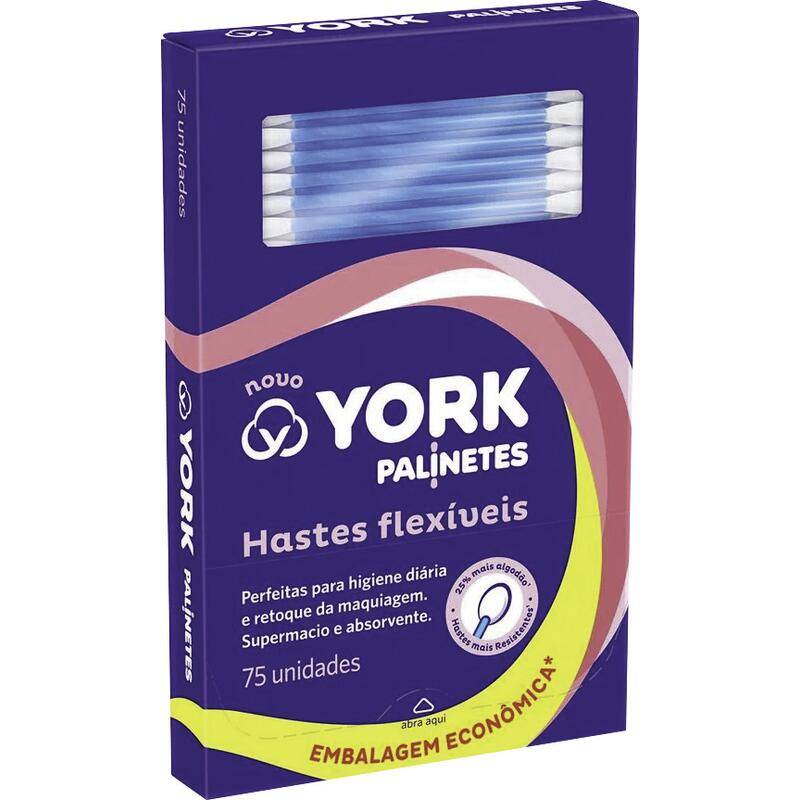York hastes flexíveis com pontas de algodão palinetes (75 unidades)