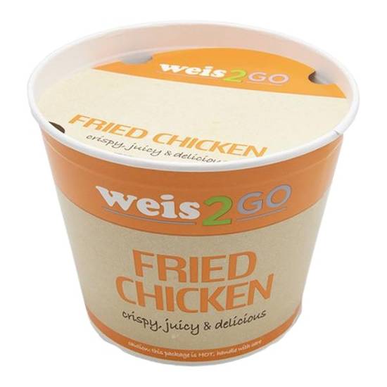 Weis2Go Fried Chicken 10 Piece Drum and Thigh Bucket - Hot