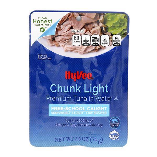 Hy-Vee Chunk Light Tuna in Water Free-School Caught