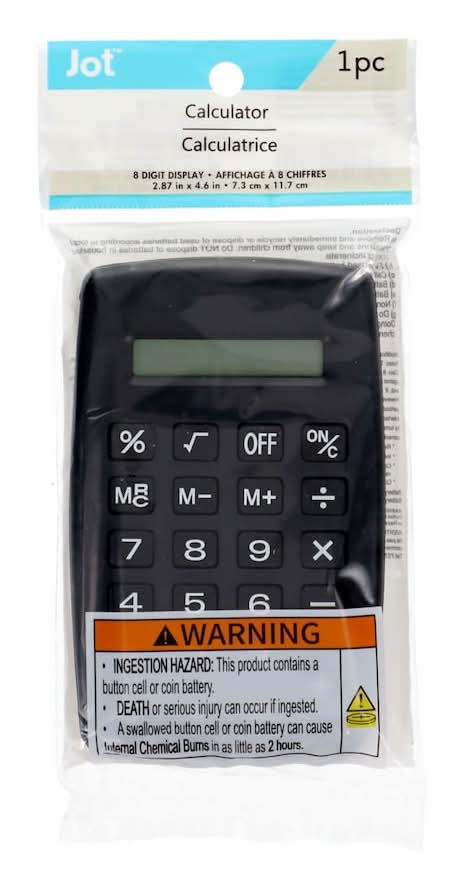 Jot Pocket Calculator, Black