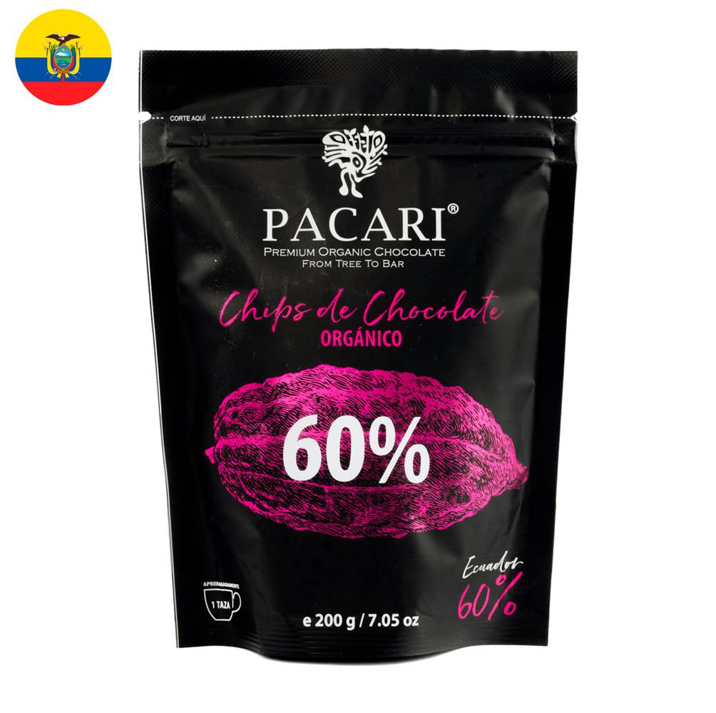 Pacari · Cobertura de chocolate orgánico 60% cacao (200 g)