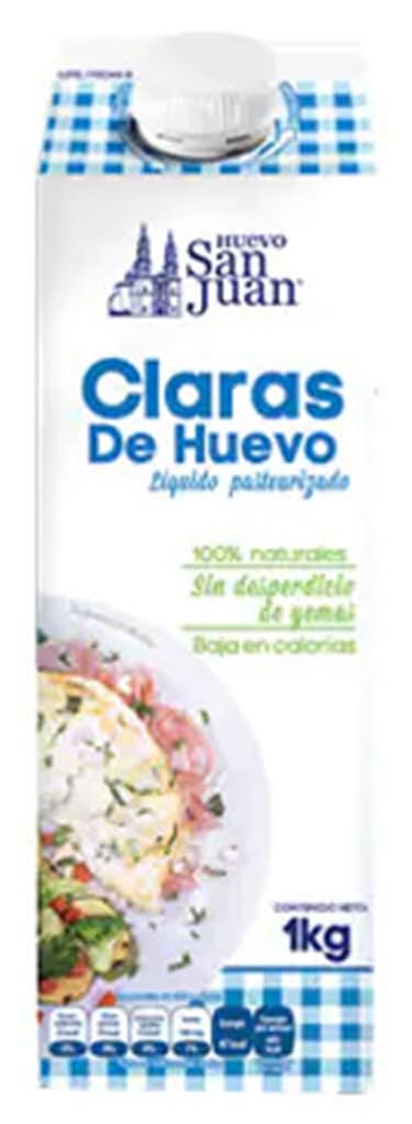San Juan · Claras de huevo líquidas pasteurizadas 100% naturales (1 kg)